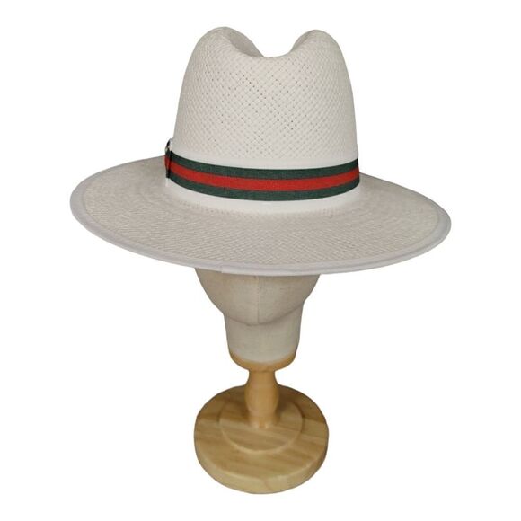 MEN'S BRUNO CAPELO VALENTINO COLLECTION STRAW FEDORA HAT FLAT WIDE 3" BRIM VA400 - Picture 3 of 8